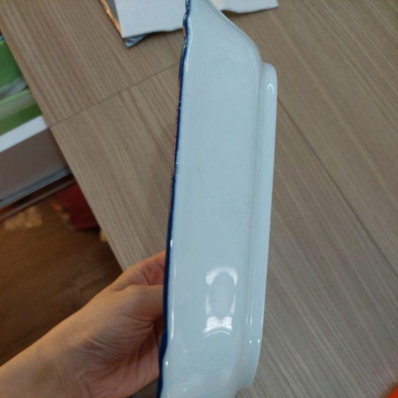 復古古典花朵陶瓷 瓷器橢圓長盤 菜盤 魚盤青花瓷深盤-細節圖3