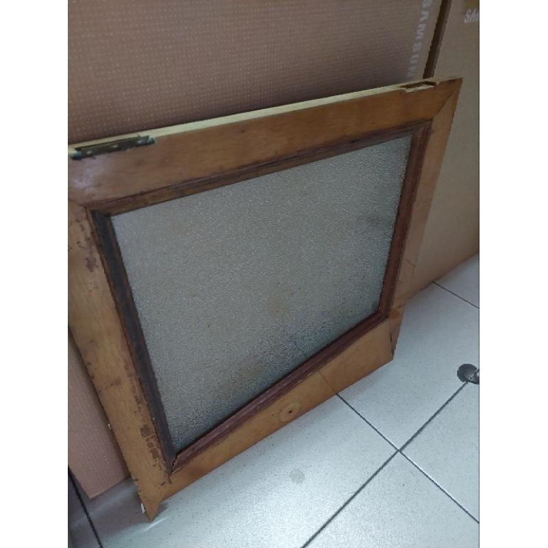 古早櫥櫃玻璃門片櫃子片毛玻璃花玻璃片兩片-細節圖4