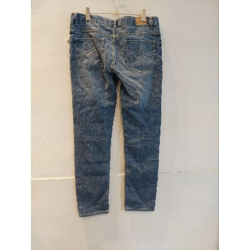 美國品牌AEROPOSTALE 刷白復古牛仔長褲中大尺碼US11/12號-細節圖2