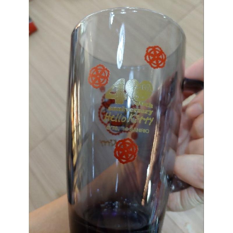 Hello Kitty 40週年限量版玻璃馬克杯紅花小熊杯370ml-細節圖3