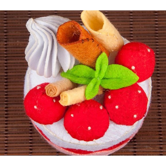 不織布 扮家家酒 安全玩具 DIY甜美蛋糕   材料包 手作裝飾 —-Fun手作-細節圖2