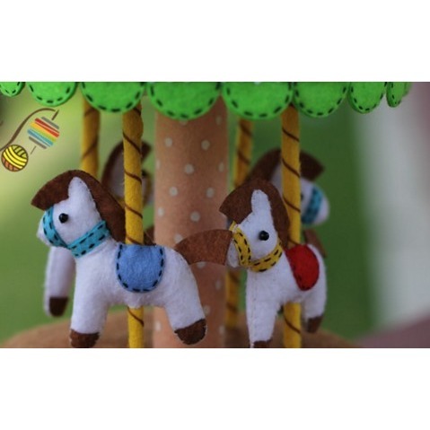 Diy材料 手作  八音盒音樂鈴  會旋轉小象  卡通不織布–Fun手作-細節圖6