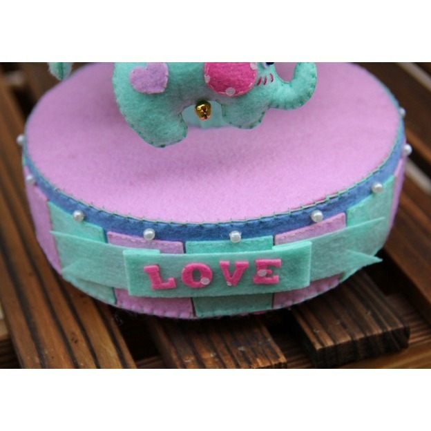 Diy材料 手作  八音盒音樂鈴  會旋轉小象  卡通不織布–Fun手作-細節圖9