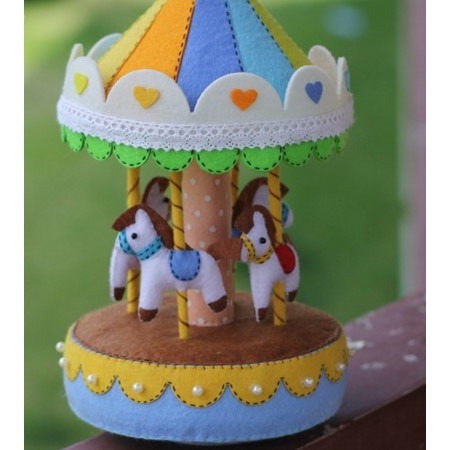 Diy材料 手作  八音盒音樂鈴  會旋轉小象  卡通不織布–Fun手作-規格圖10