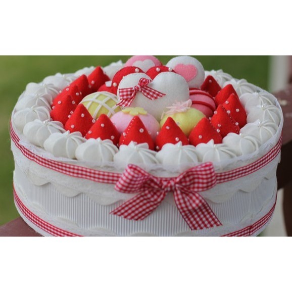 手工藝 布藝 材料包 圓形生日蛋糕不織布 收納盒-Fun手作-細節圖2