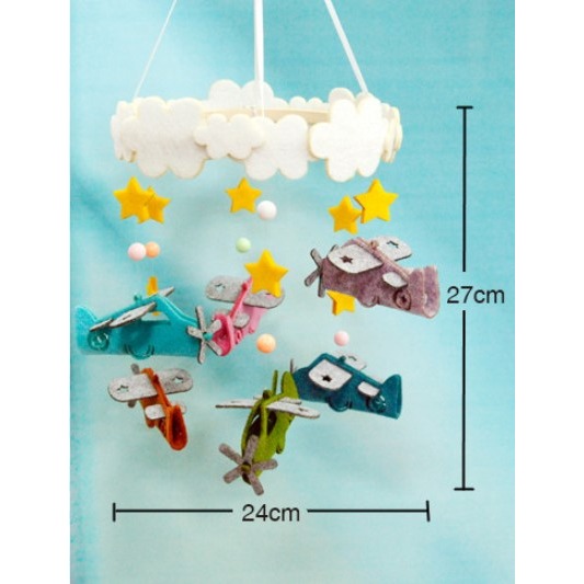 免剪裁 不織布材質 風鈴裝飾品 兒童房吊飾  免剪裁   飛機–Fun手作-細節圖2
