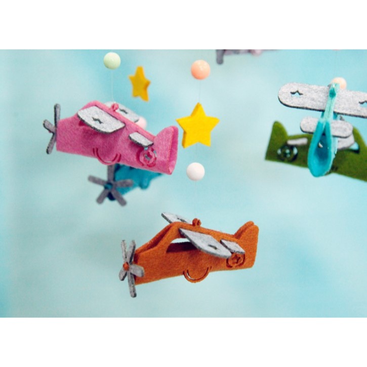 免剪裁 不織布材質 風鈴裝飾品 兒童房吊飾  免剪裁   飛機–Fun手作-細節圖5