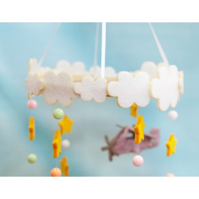 免剪裁 不織布材質 風鈴裝飾品 兒童房吊飾  免剪裁   飛機–Fun手作-細節圖6