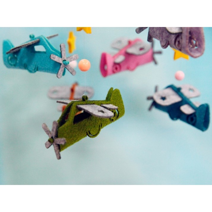 免剪裁 不織布材質 風鈴裝飾品 兒童房吊飾  免剪裁   飛機–Fun手作-細節圖7