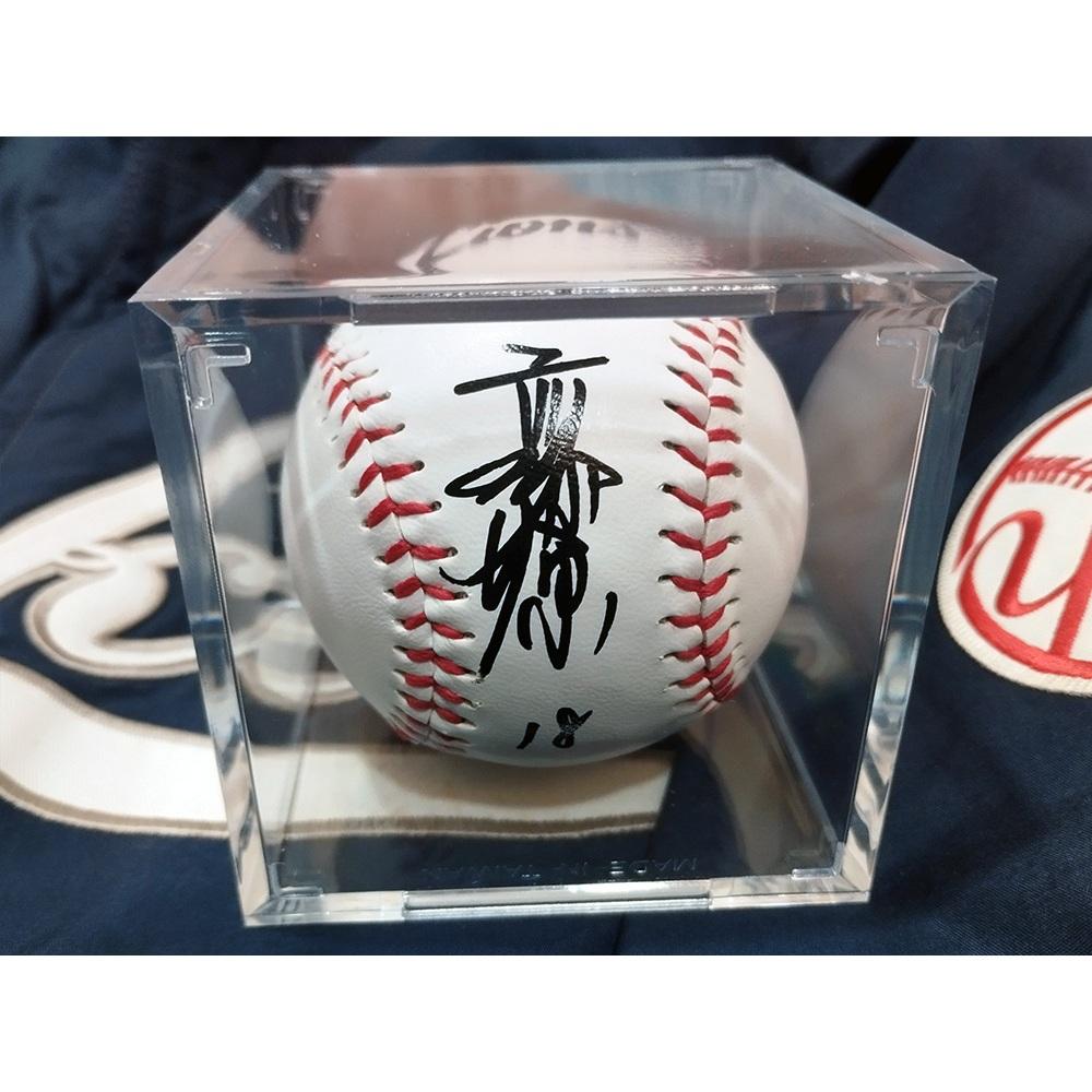 【小群收藏家】🔥郭泰源-簽名球和18背號(含球盒)-西武隊東方快車-漂亮親簽-細節圖2