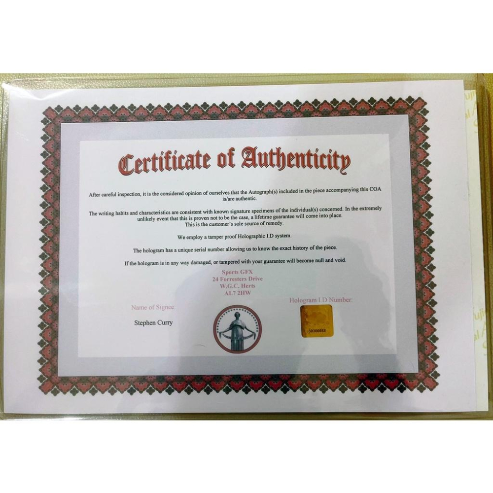 【小群收藏家】🔥庫里-Stephen Curry-認證親筆簽名相片NBA漂亮親簽-球員卡-細節圖2