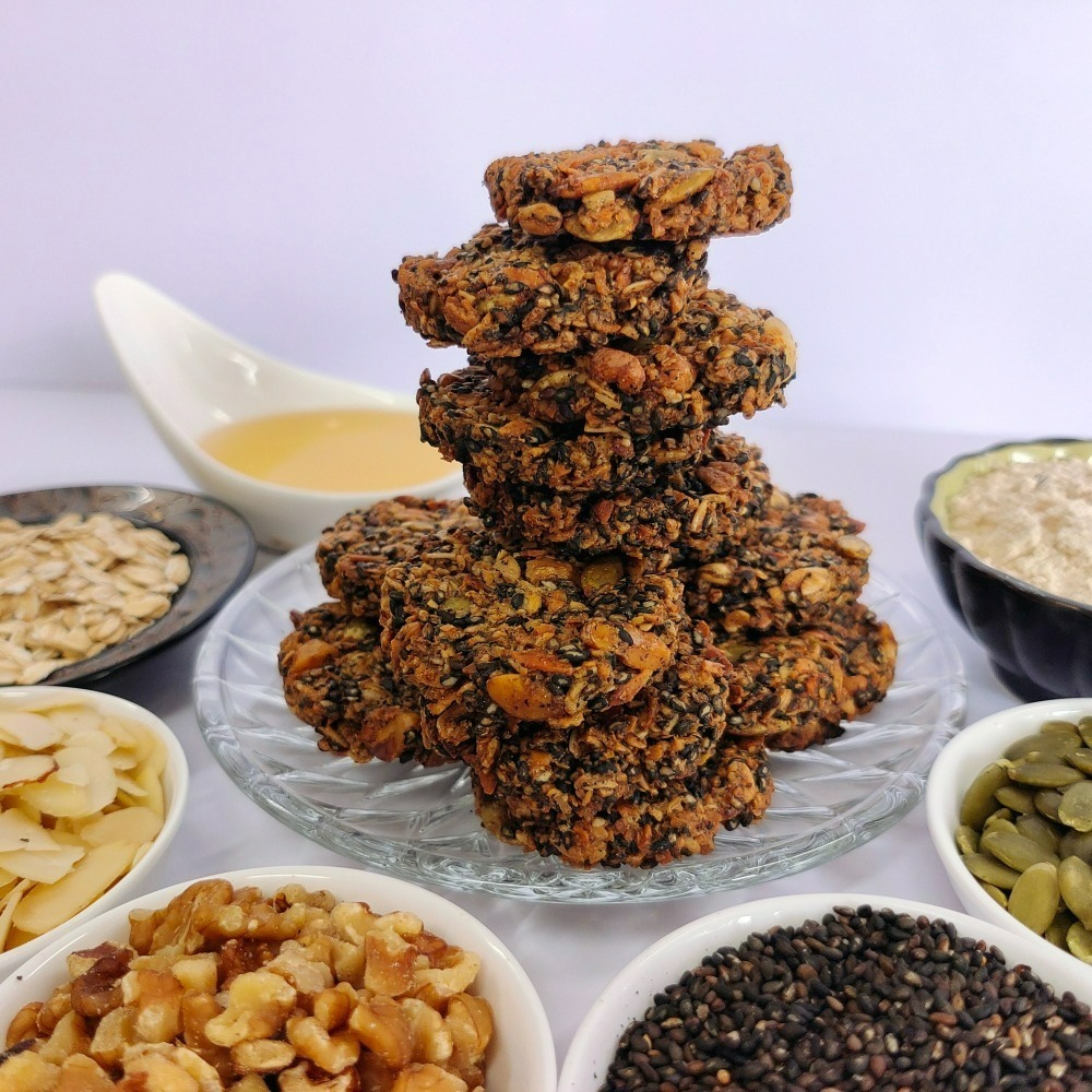 饗纖堅果燕麥脆片(芝麻+可可+原味)禮盒-細節圖3