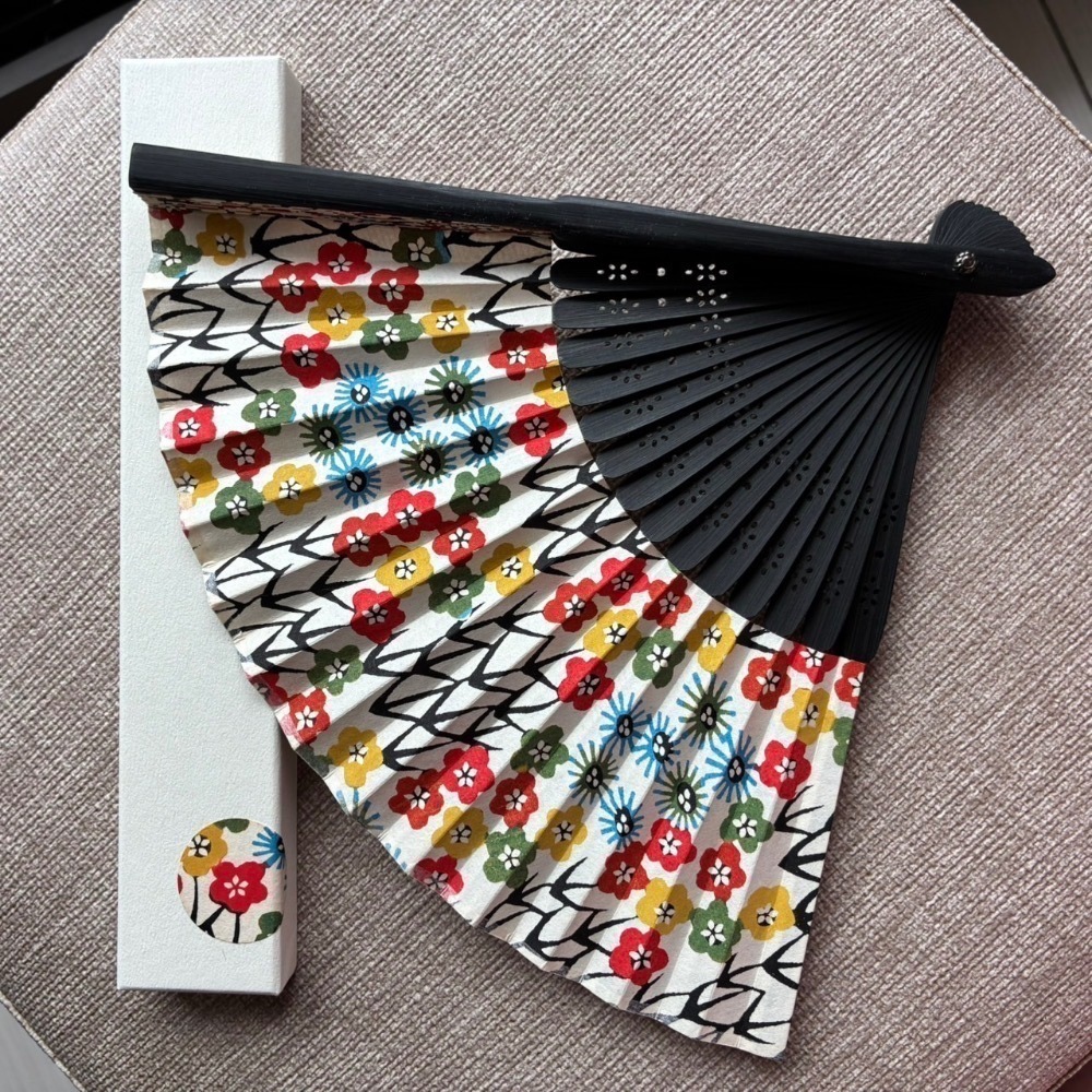 鈴木松風堂 [型染扇子] 型染和紙 京都和紙工藝品 紙製 夏日必備 紙扇-細節圖4