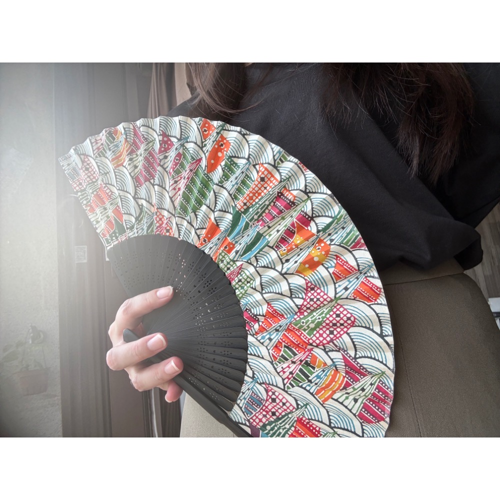 鈴木松風堂 [型染扇子] 型染和紙 京都和紙工藝品 紙製 夏日必備 紙扇-細節圖7