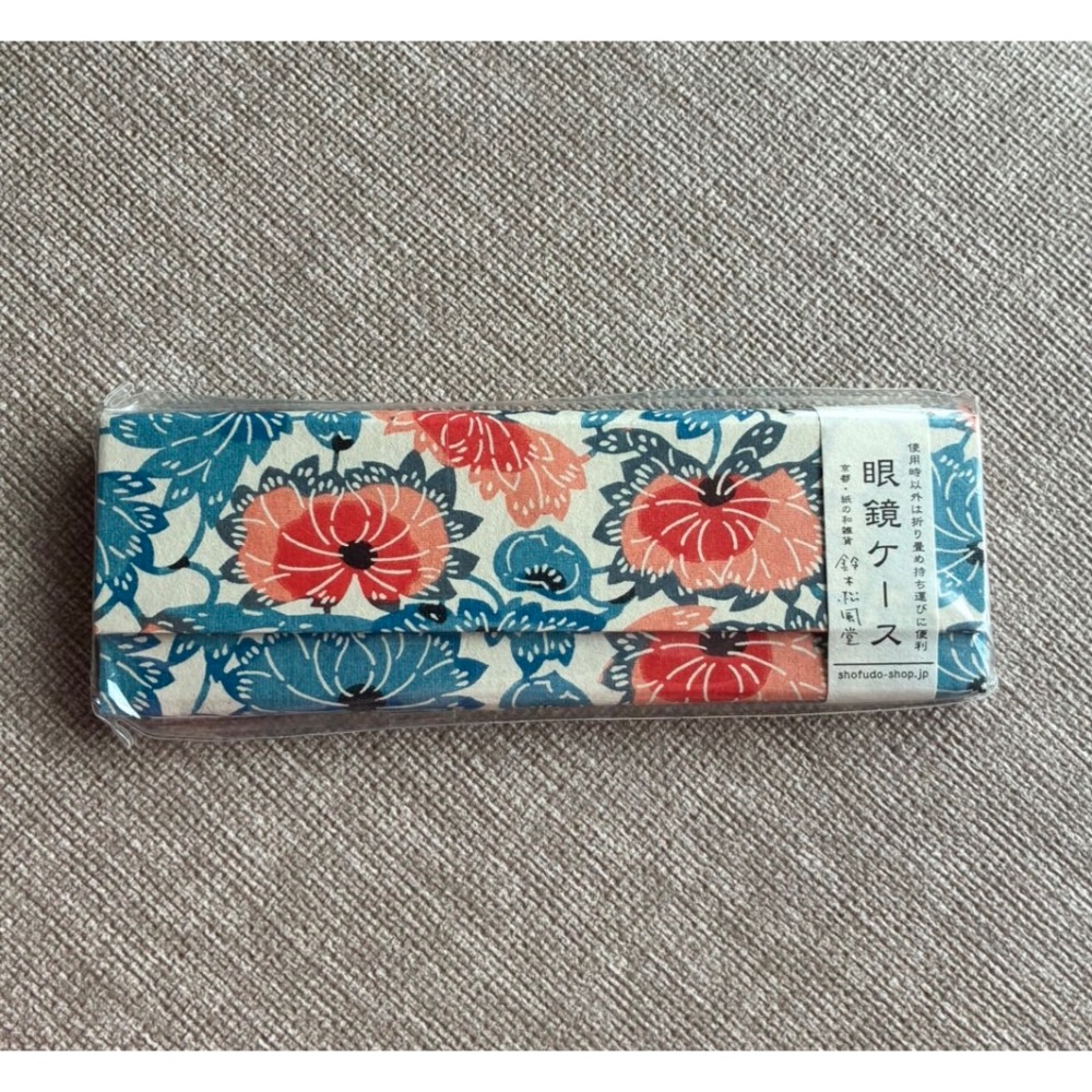 鈴木松風堂 [摺疊眼鏡盒] 型染和紙 京都和紙工藝 紙製-規格圖1