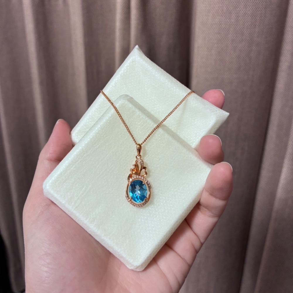 托帕石+925玫瑰金墜 Topaz-細節圖2