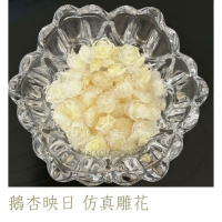 鵝杏映日 仿真雕花 樹脂材料 美甲 奶油膠 DIY 裝飾 黃色 透明邊 仙氣 鵝黃  偶像卡套 手作材料