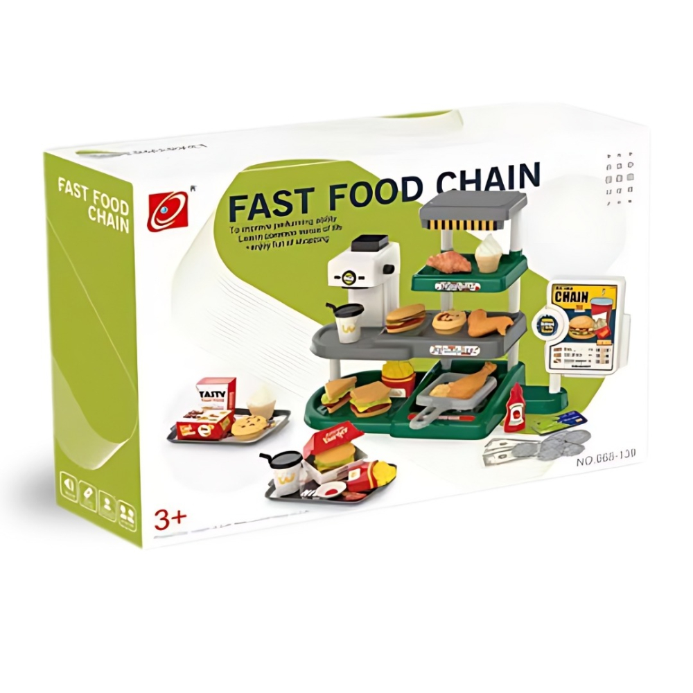 兒童迷你速食店套組71PCS✵ 飲料咖啡機/炸雞/漢堡/薯條/雞塊/冰淇淋/收銀機/兒童家家酒套組-細節圖3