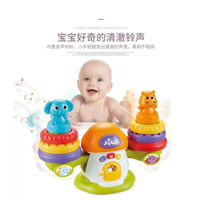 趣味彩虹套圈圈 嬰兒搖擺疊疊圈 聲光玩具 益智玩具套塔搖擺平衡玩具 嬰兒搖擺疊疊圈-細節圖4