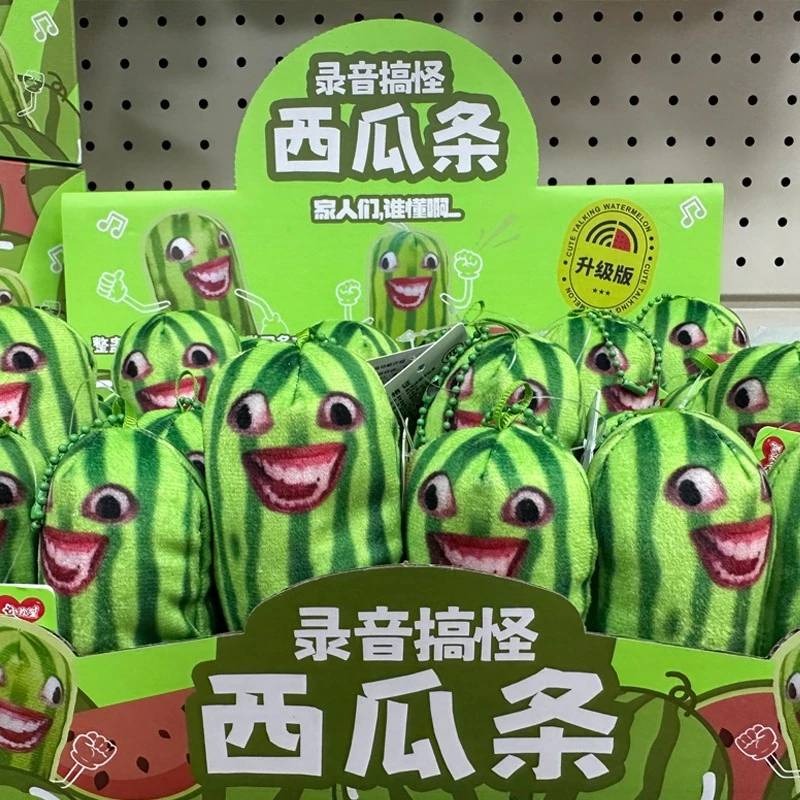 錄音西瓜條 家人們誰懂啊 整骨搞笑 醜萌西瓜 趣味吊飾 搞怪錄音 西瓜條搞怪小掛件-細節圖2