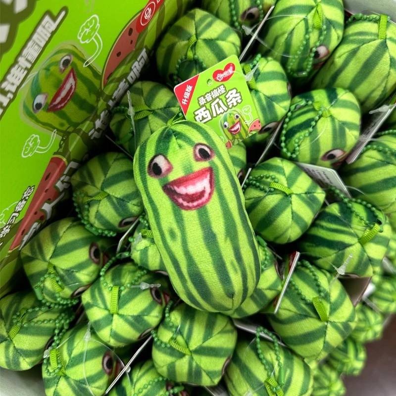 錄音西瓜條 家人們誰懂啊 整骨搞笑 醜萌西瓜 趣味吊飾 搞怪錄音 西瓜條搞怪小掛件-細節圖4