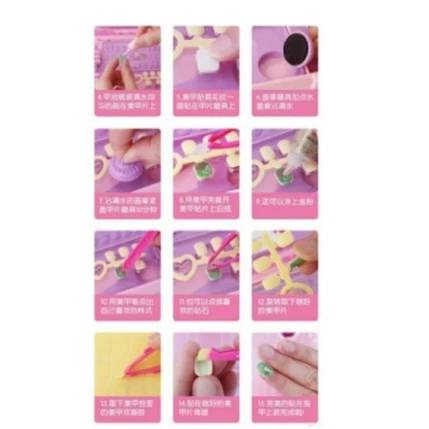幻彩美甲包 兒童美甲貼套裝 指甲彩繪貼片 防水無毒公主女孩玩具-細節圖4