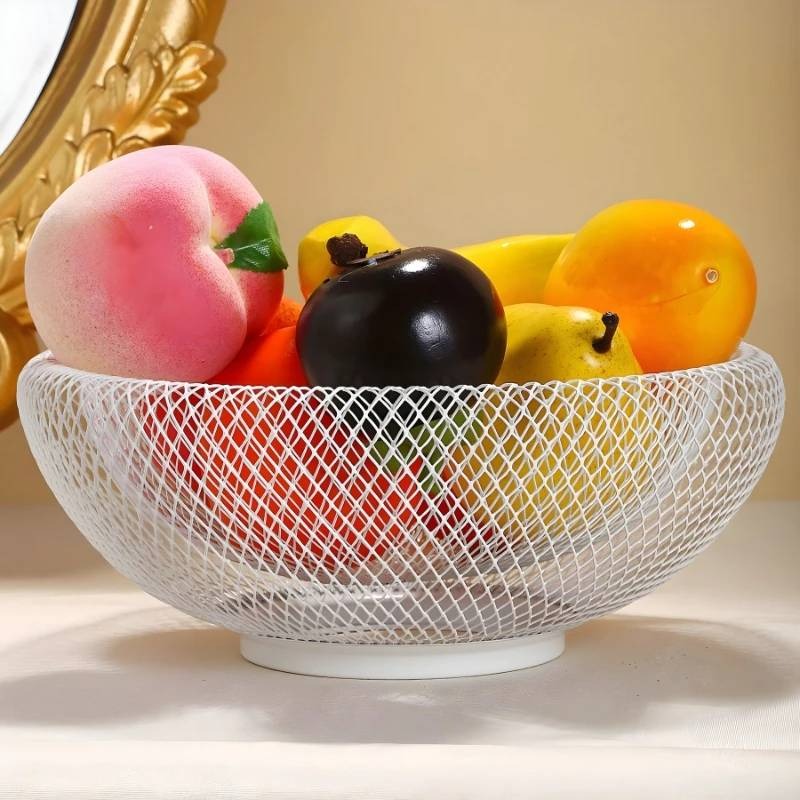 雙層簍空水果籃 歐風鐵線編織置物零食籃 洗菜藍22/24公分-細節圖2