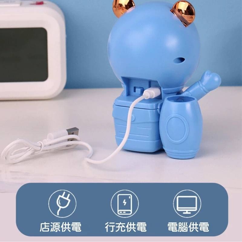 太空人削鉛筆機小夜燈 檯燈 /太空熊削鉛筆機小夜燈台燈 可愛造型/多色燈光/附帶筆筒小夜燈-細節圖4