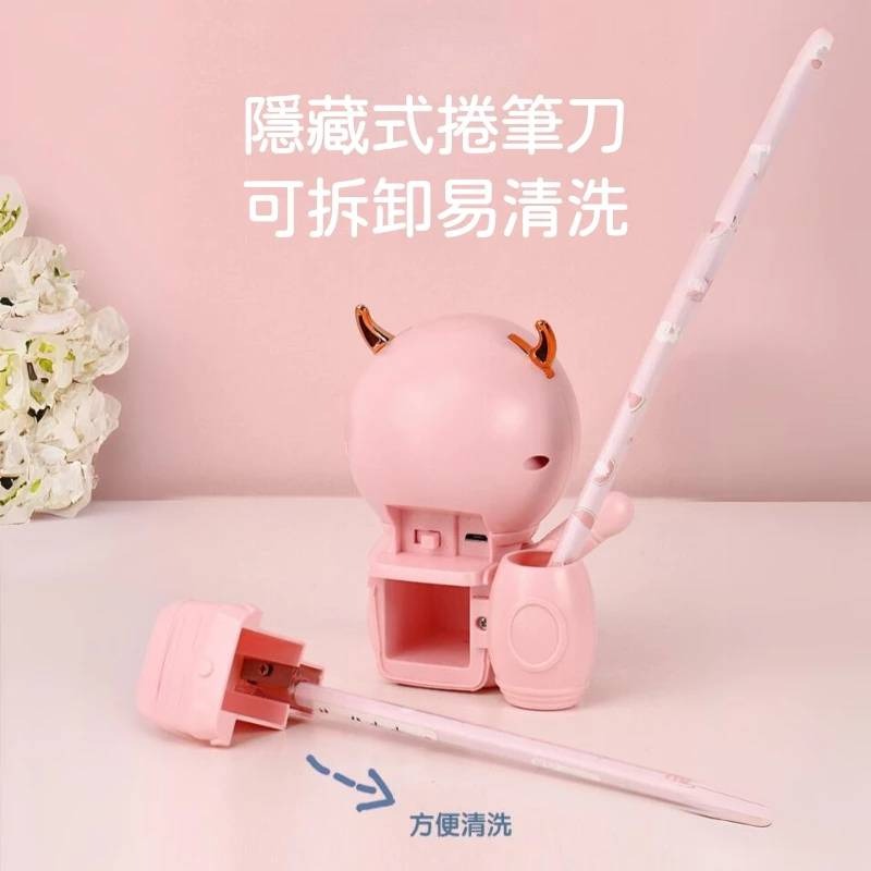 太空人削鉛筆機小夜燈 檯燈 /太空熊削鉛筆機小夜燈台燈 可愛造型/多色燈光/附帶筆筒小夜燈-細節圖5