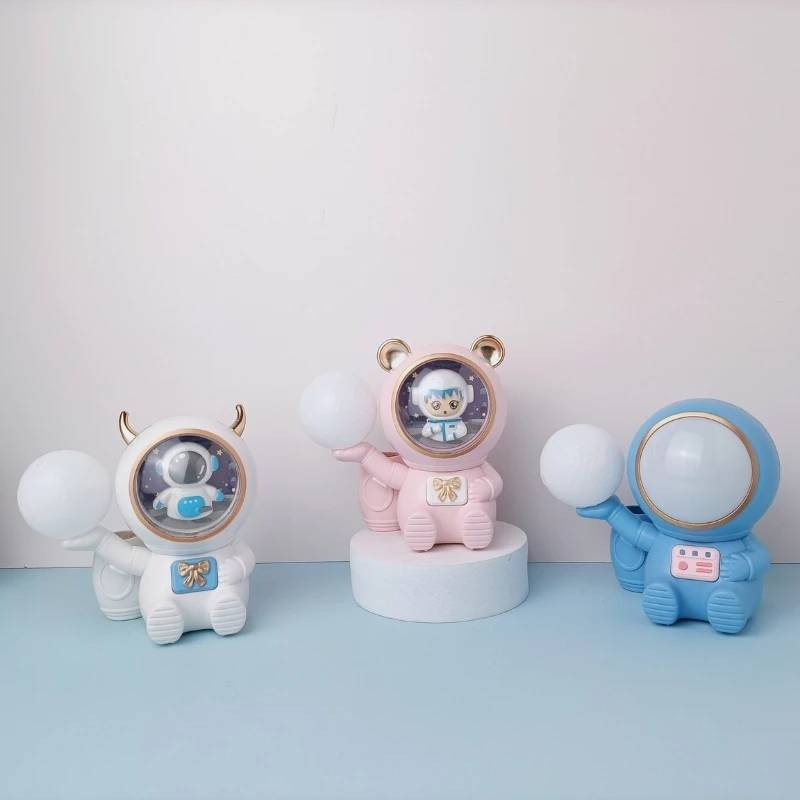 太空人削鉛筆機小夜燈 檯燈 /太空熊削鉛筆機小夜燈台燈 可愛造型/多色燈光/附帶筆筒小夜燈-細節圖7