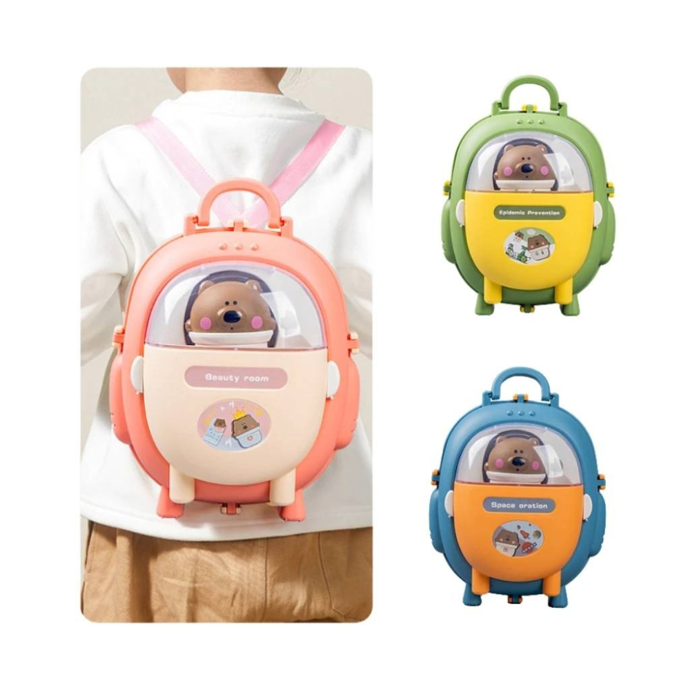 小熊過家家酒背包 二合一五款包包套組 醫護/烹飪/烘焙/美妝/太空之旅/兒童化妝包/廚房玩具背包-細節圖3
