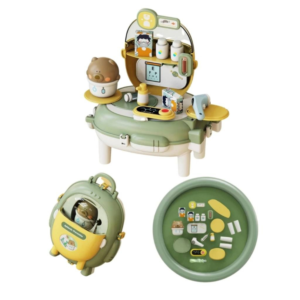 小熊過家家酒背包 二合一五款包包套組 醫護/烹飪/烘焙/美妝/太空之旅/兒童化妝包/廚房玩具背包-細節圖7