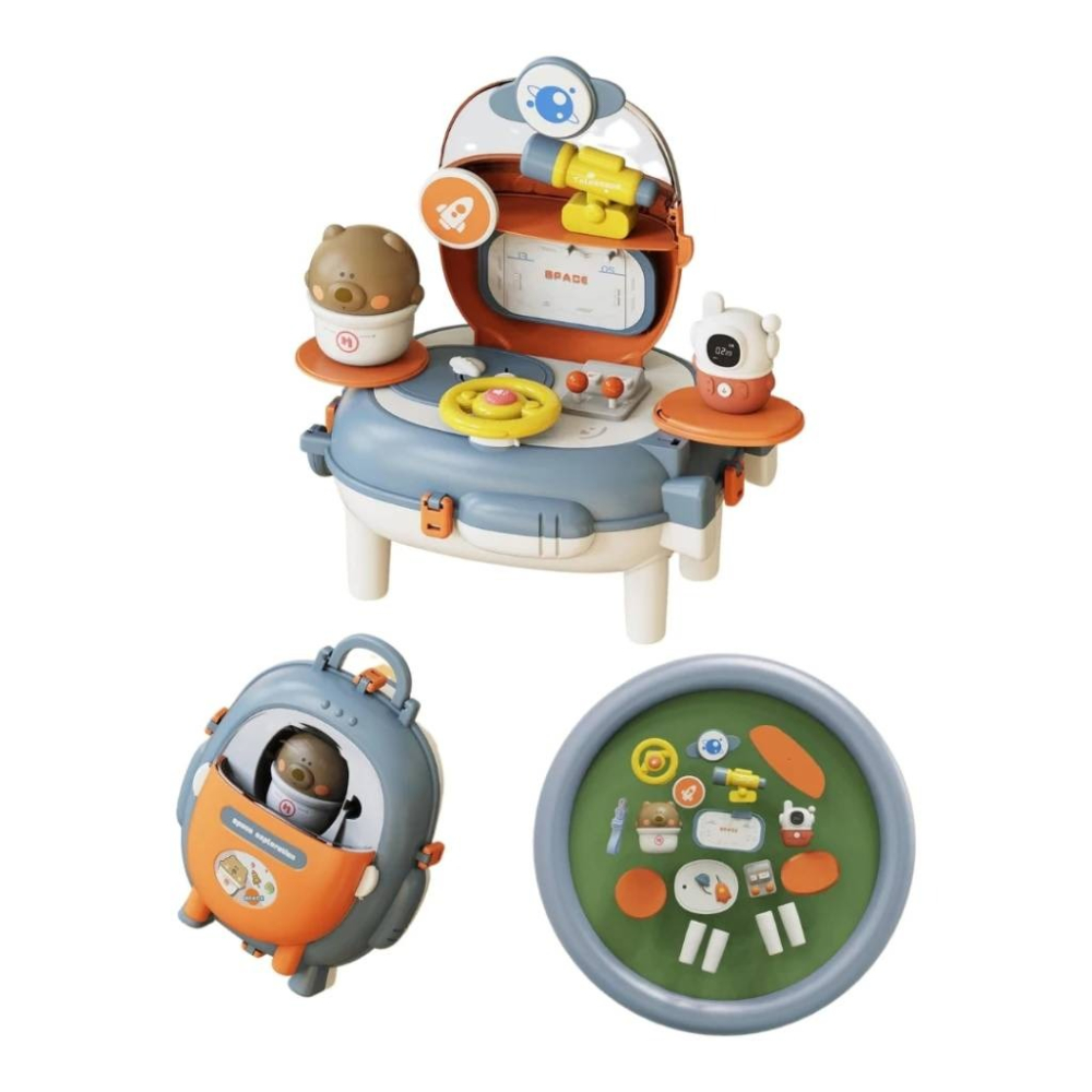 小熊過家家酒背包 二合一五款包包套組 醫護/烹飪/烘焙/美妝/太空之旅/兒童化妝包/廚房玩具背包-細節圖8