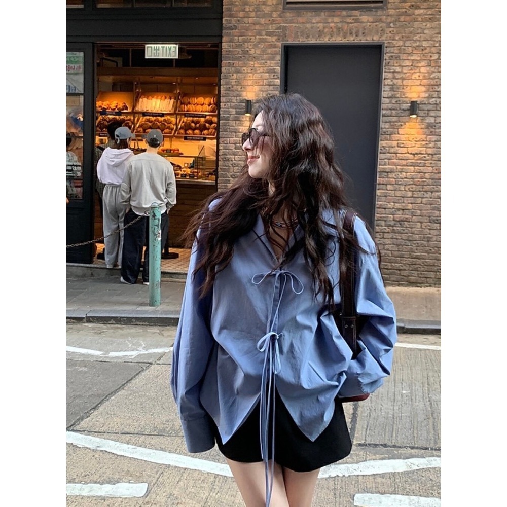 51012蝴蝶結系帶襯衫-細節圖2