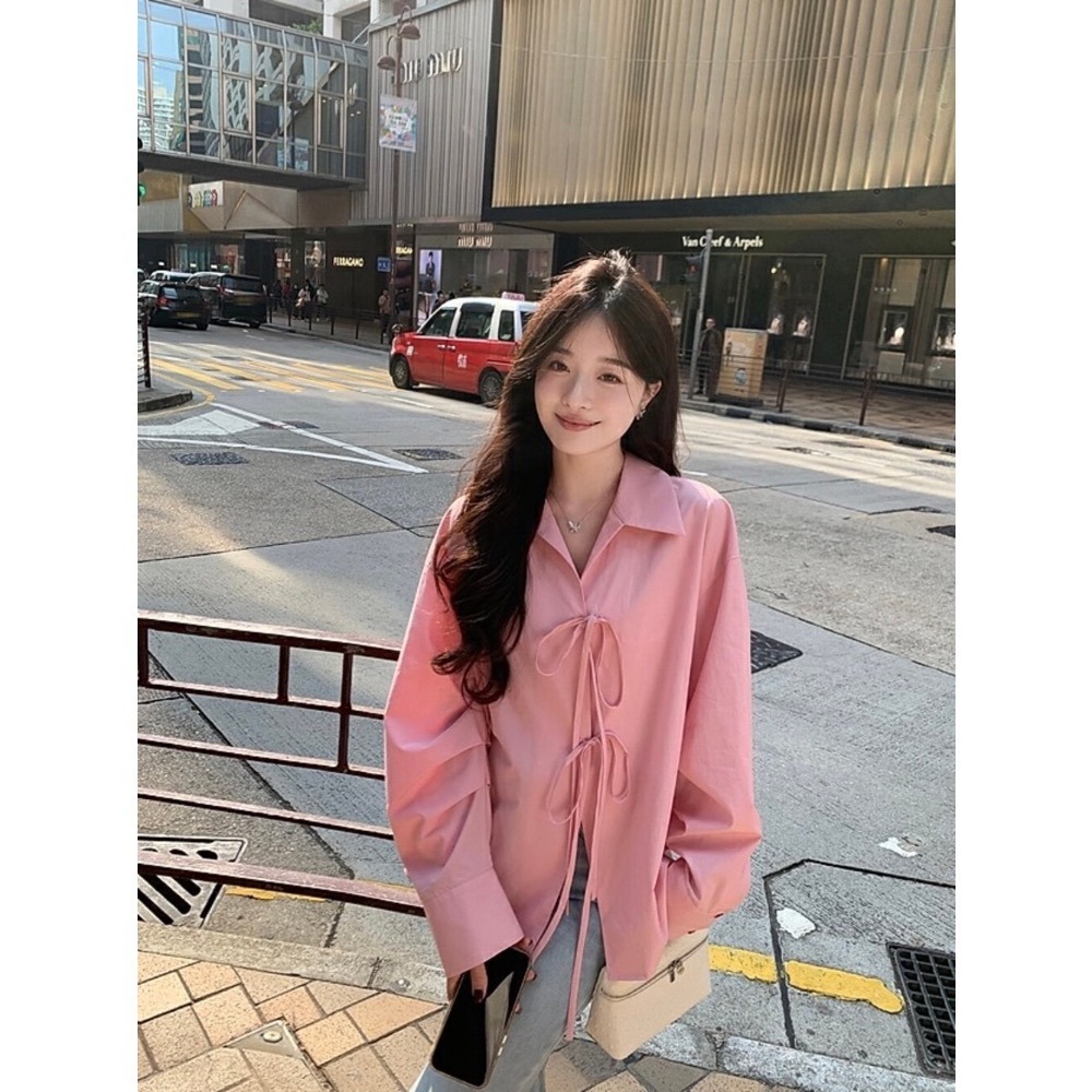 51012蝴蝶結系帶襯衫-細節圖3