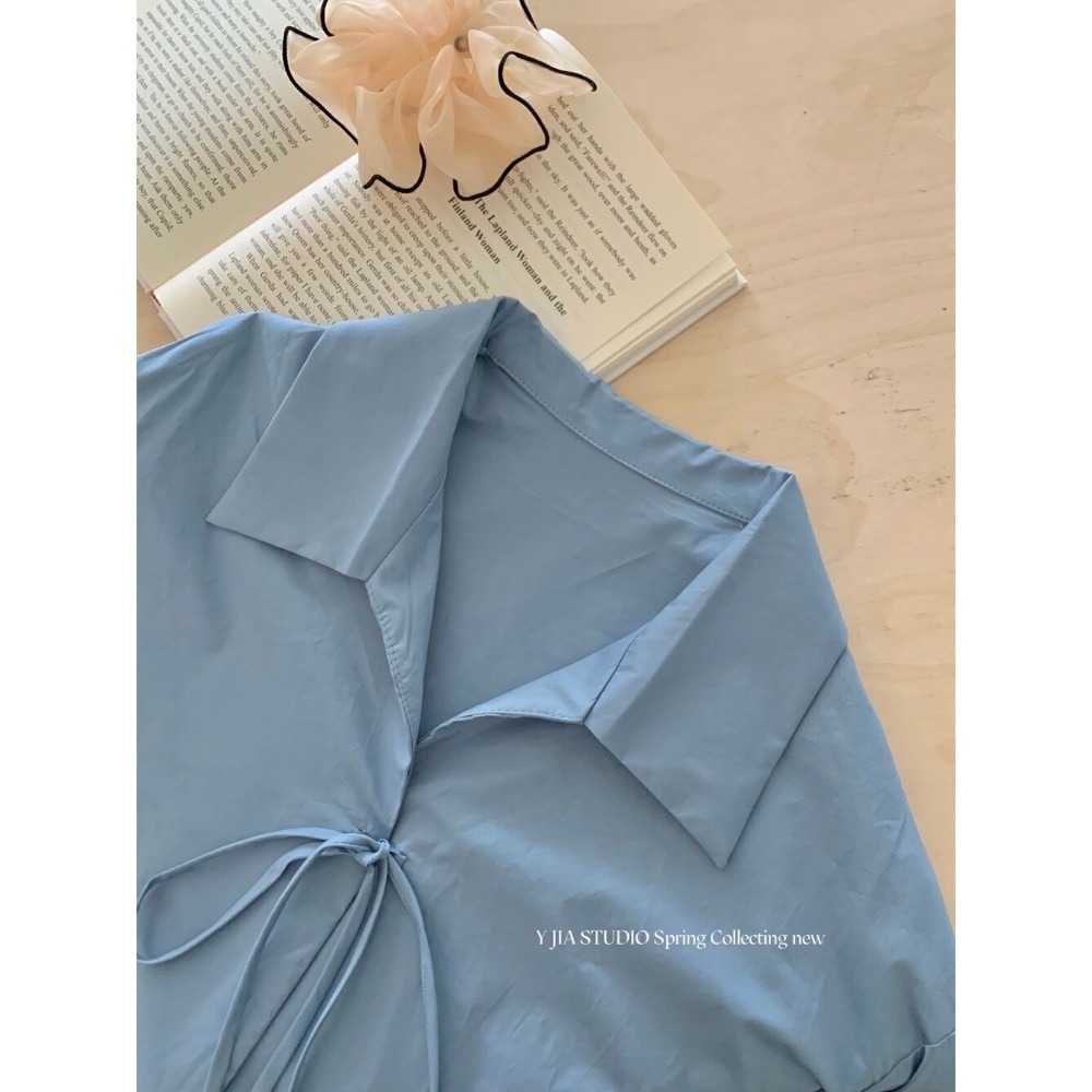 51012蝴蝶結系帶襯衫-細節圖4