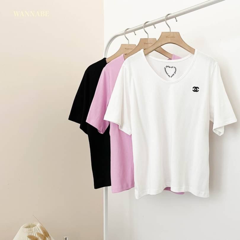 M Heart 現貨館。小香風短袖T恤 大U領-細節圖2