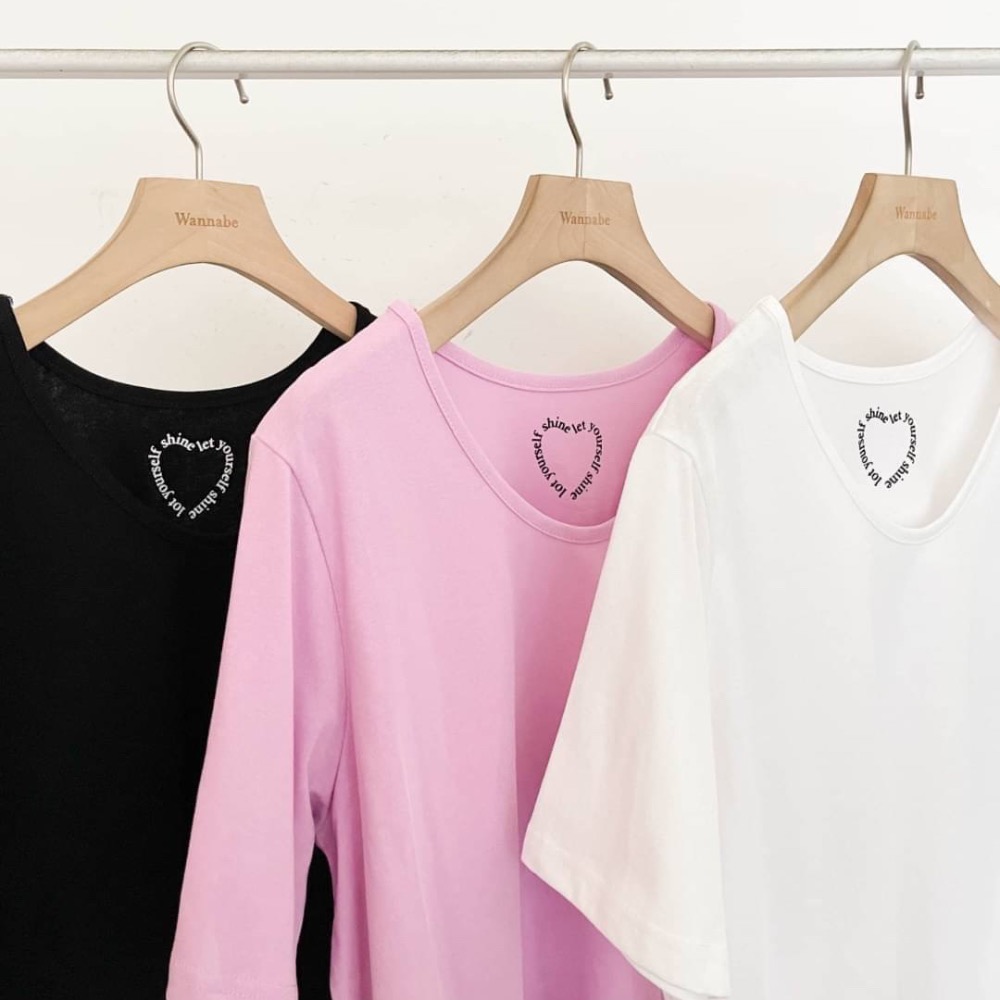 M Heart 現貨館。小香風短袖T恤 大U領-細節圖3