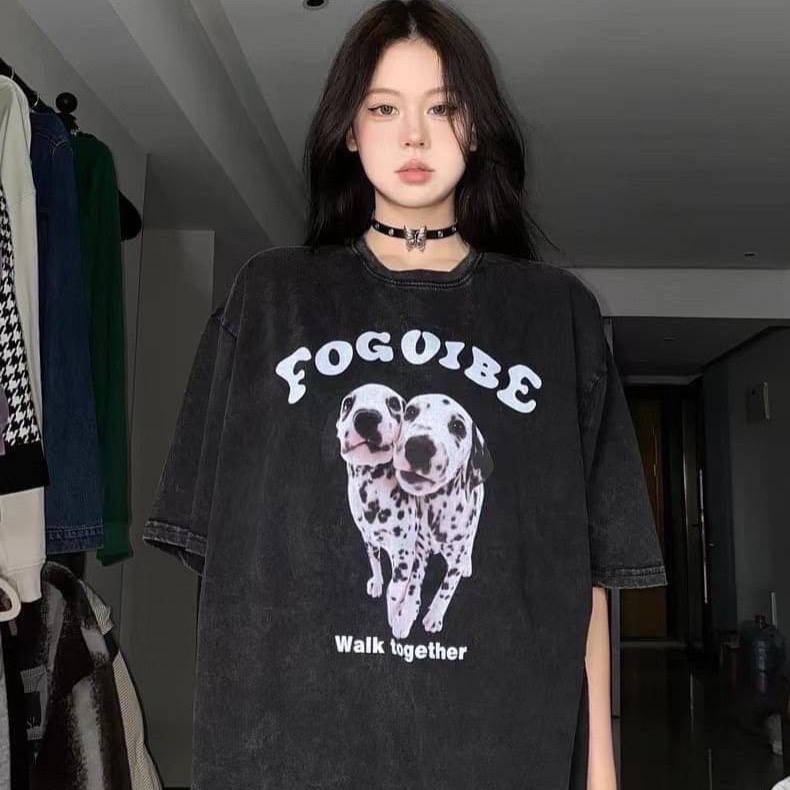 M Heart 現貨館。水洗 大麥町 炭灰色寬鬆大T-細節圖2