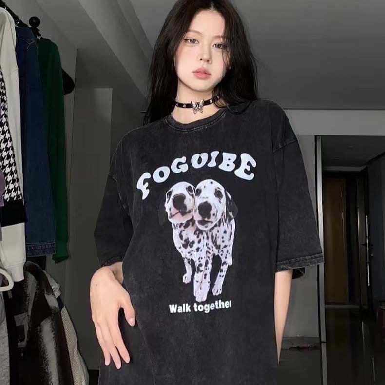 M Heart 現貨館。水洗 大麥町 炭灰色寬鬆大T-細節圖3