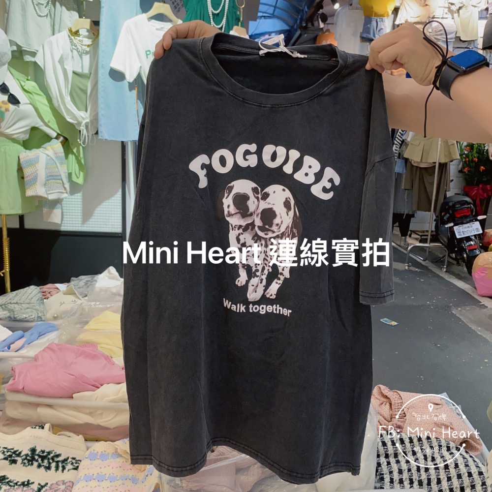 M Heart 現貨館。水洗 大麥町 炭灰色寬鬆大T-細節圖4