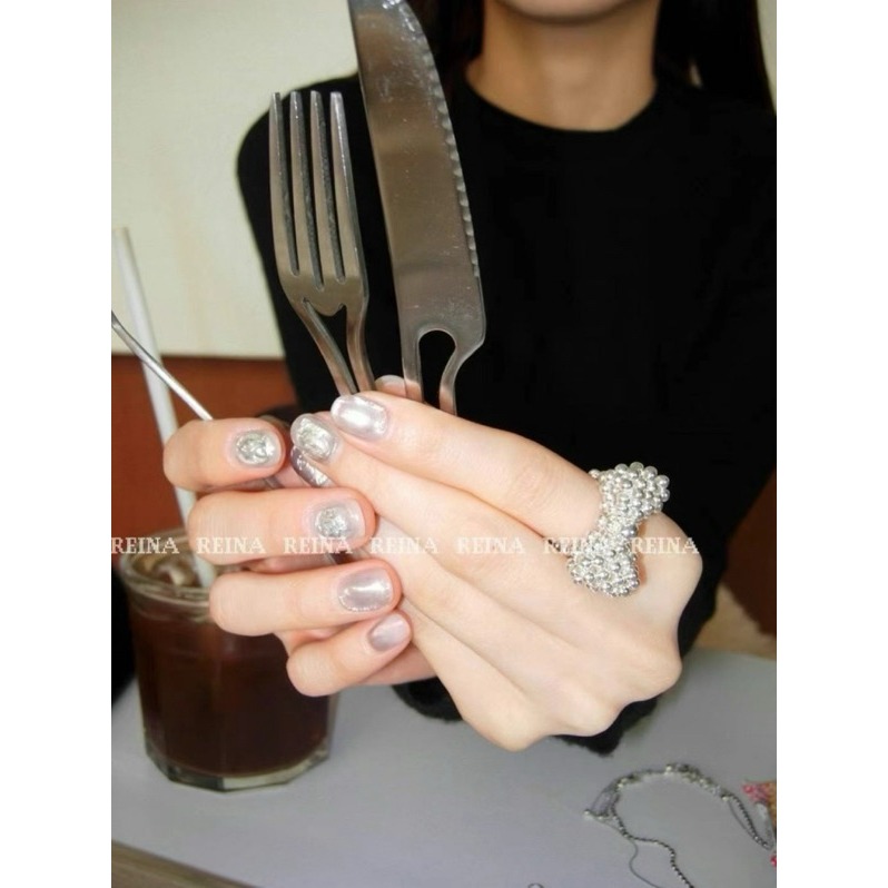 𝗥𝗼𝗼𝗺𝗶𝗲正韓代購🇰🇷 Reina 藏在蝴蝶結裡的寶藏珍珠戒指＃現貨+預購-細節圖8