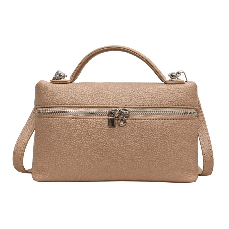 包包 韓版手提包肩背包 新款簡約純色飯盒包 質感时尚手提小方包 斜挎斜背包單肩包-規格圖12