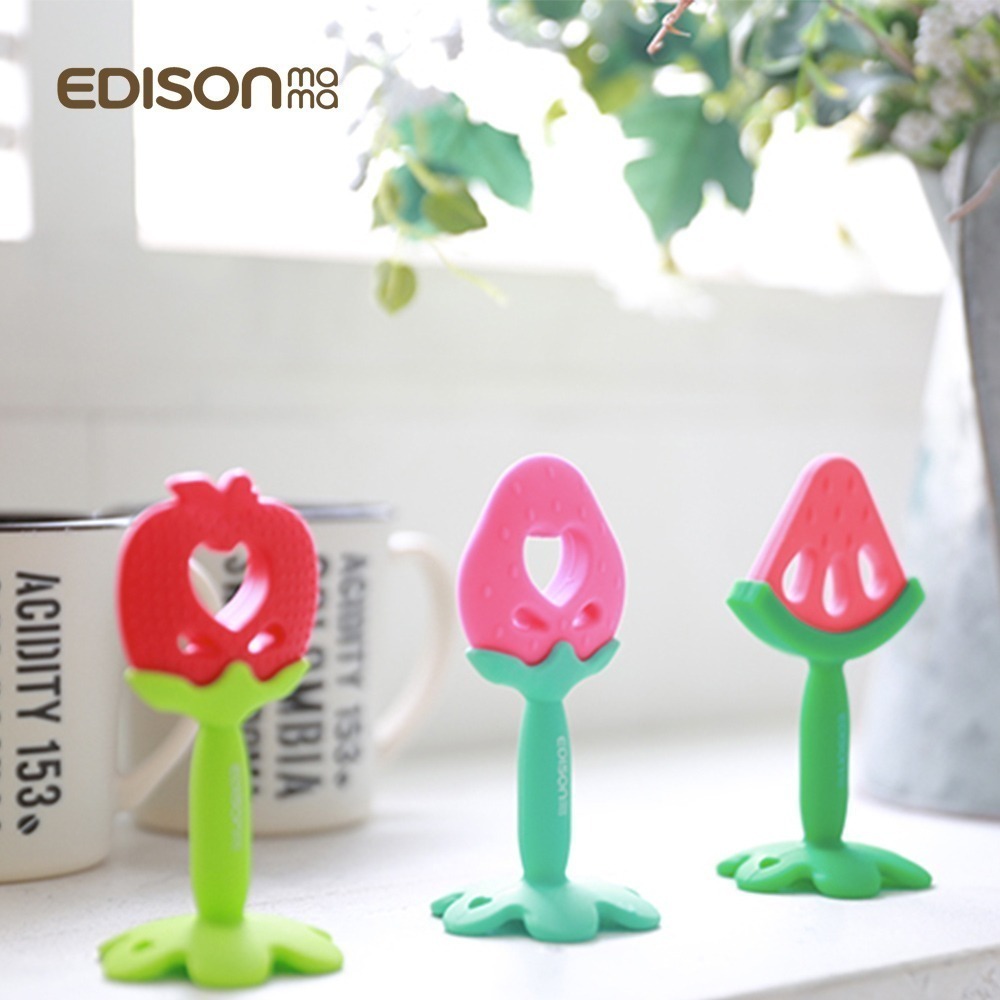 日本 EDISON mama 嬰幼兒 趣味 水果造型 潔牙器 固齒器  (3個月以上)-細節圖5