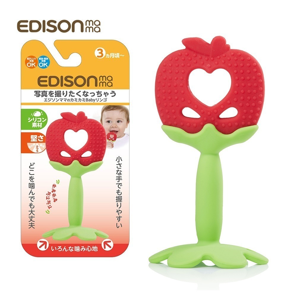 日本 EDISON mama 嬰幼兒 趣味 水果造型 潔牙器 固齒器  (3個月以上)-規格圖5