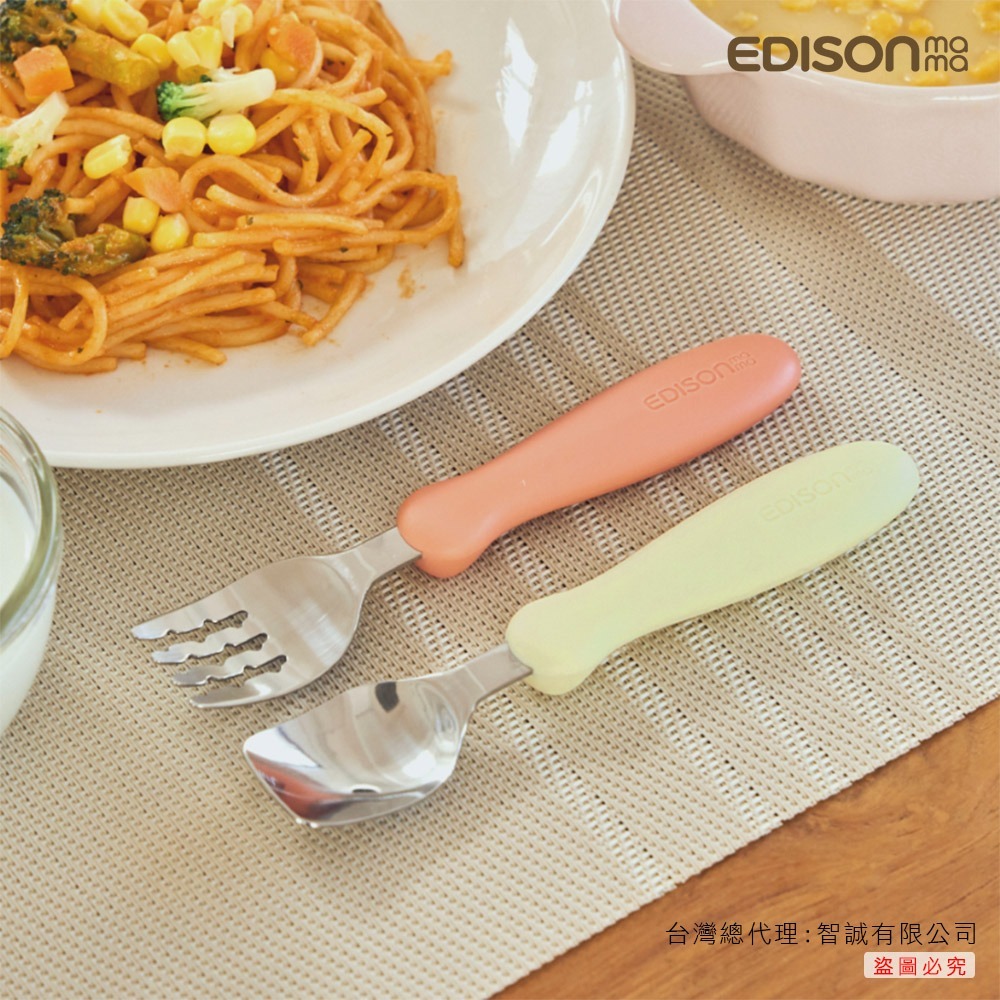 日本 原裝新品 Edison mama 嬰幼兒 學習餐具組 (叉子+湯匙) 1.5歲以上-細節圖7