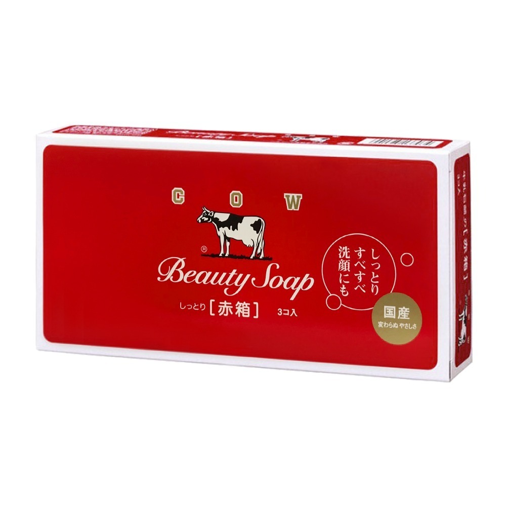 日本 牛乳石鹼 COW 牛乳香皂 3入裝 茉莉清爽／玫瑰滋潤 紅盒香皂／藍盒香皂 赤箱／青箱-規格圖9