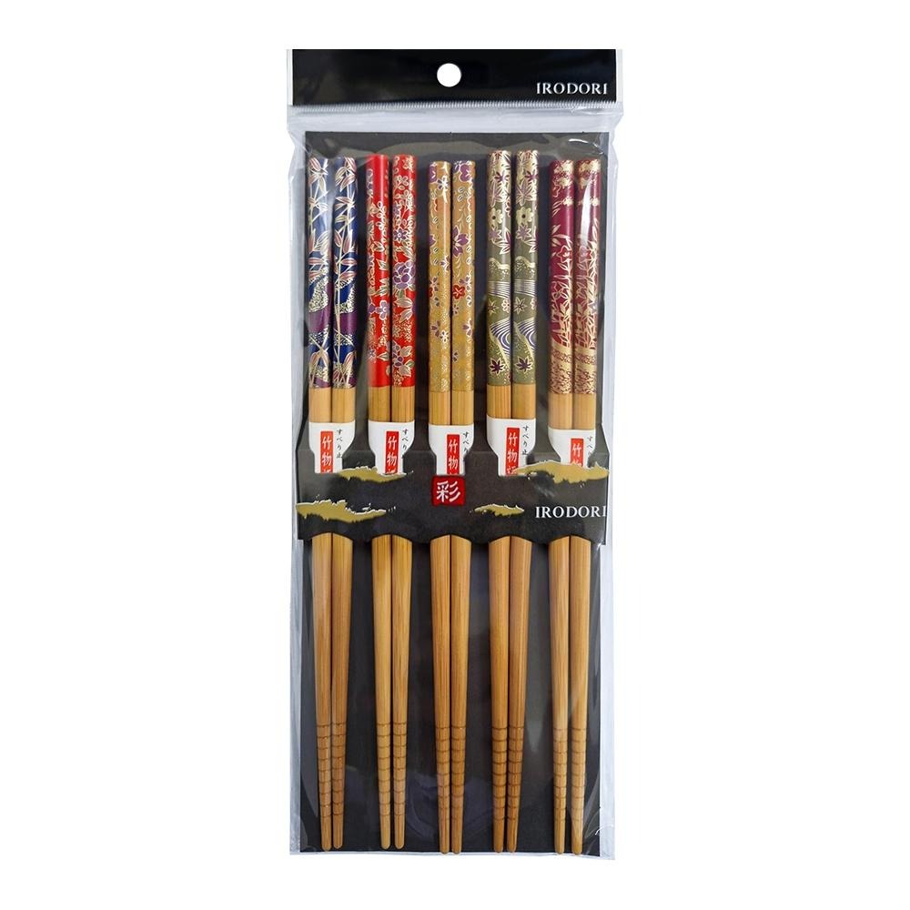 日本 SUNLIFE 日本彩繪 和風 日本筷子 和風煤竹筷 筷子 竹筷 5雙入 多款任選-細節圖4