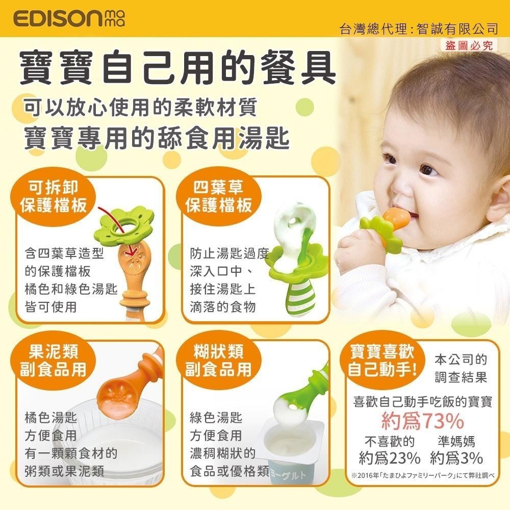 日本 EDISON mama 嬰幼兒 成長必備餐具 5件組 禮盒 6個月以上-細節圖5