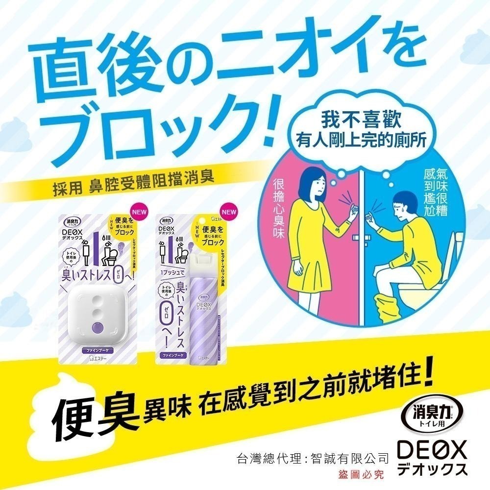 日本原裝 ST雞仔牌 DEOX 浴廁 淨味 消臭力 除臭 噴霧 放置型 多款任選-細節圖7